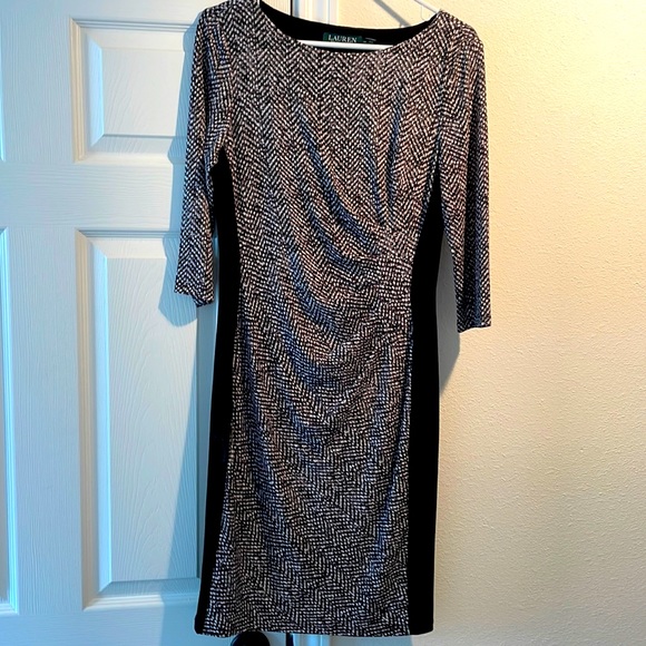 Ralph Lauren Black and White Long Sleeve Dress - Picture 1 of 4